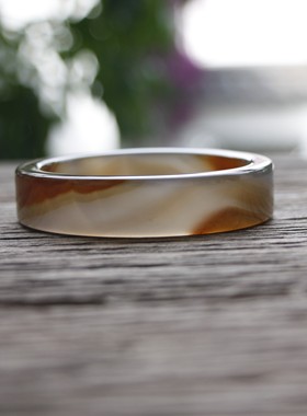 天然玛瑙环形手镯古典玉镯