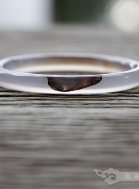 天然水墨玛细圆条手镯古典镯