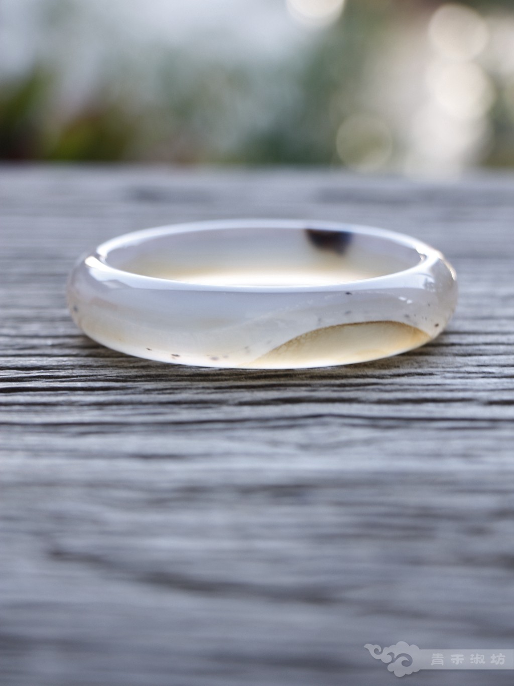 『青禾淑坊』天然玛瑙手镯 {金井梧桐秋叶黄} 国风古典镯 58.5MM