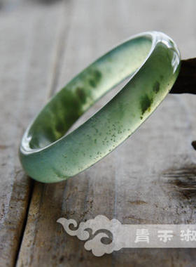天然水墨岫玉岫玉手镯玉石镯
