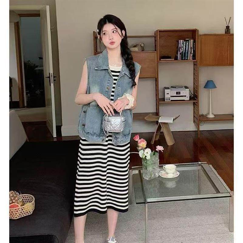 复古港风牛仔马甲女春秋新款宽松百搭时尚休闲叠穿马夹上衣外套潮