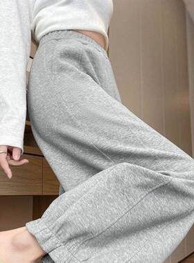 女士裤子早秋新款棉感亲子同款洋气正版花苞裤学生灯笼裤女春秋款