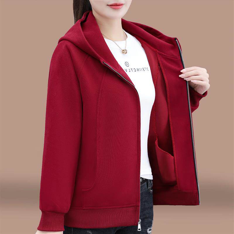 开衫连帽卫衣短外套女款春秋装薄款2026新款早秋季夹克宽松上衣服