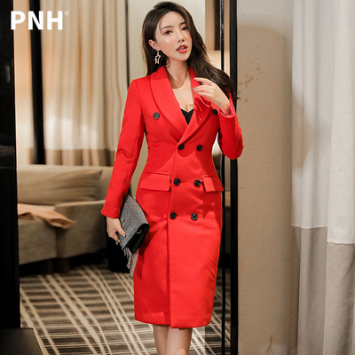 红色毛呢大衣专柜精品女装2025冬季新款小个子中长款修身结婚外套