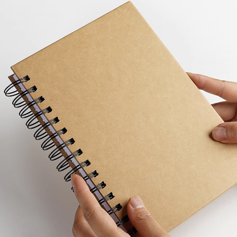 空白加厚硬面牛皮本笔记本子学生手账本线圈课堂绘画涂鸦封面定制