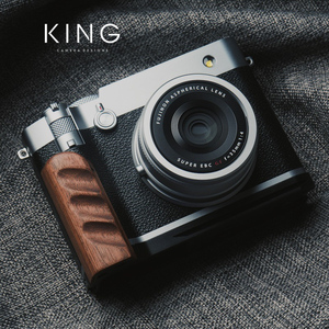 【全绒布底面】富士GFX100RF相机原木手柄铝合金底座阿卡快装手感