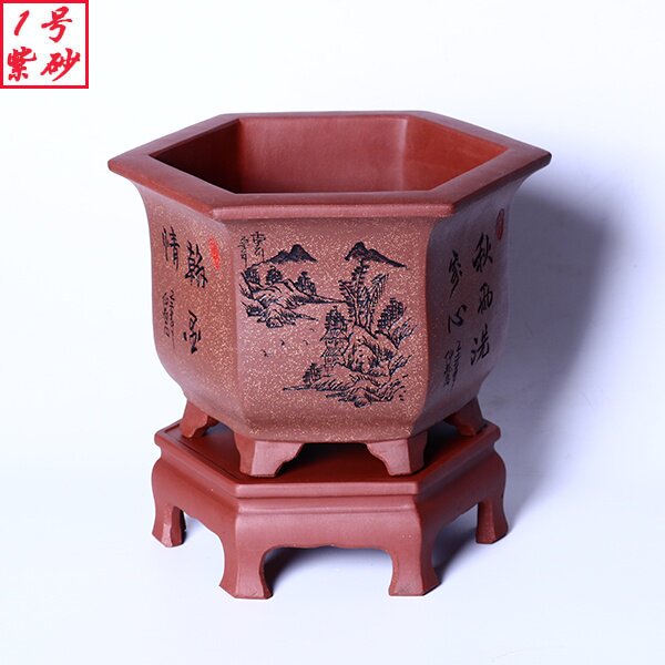 宜兴紫砂花盆陶瓷特大号君子兰花盆中国风客厅桌面精品兰花盆