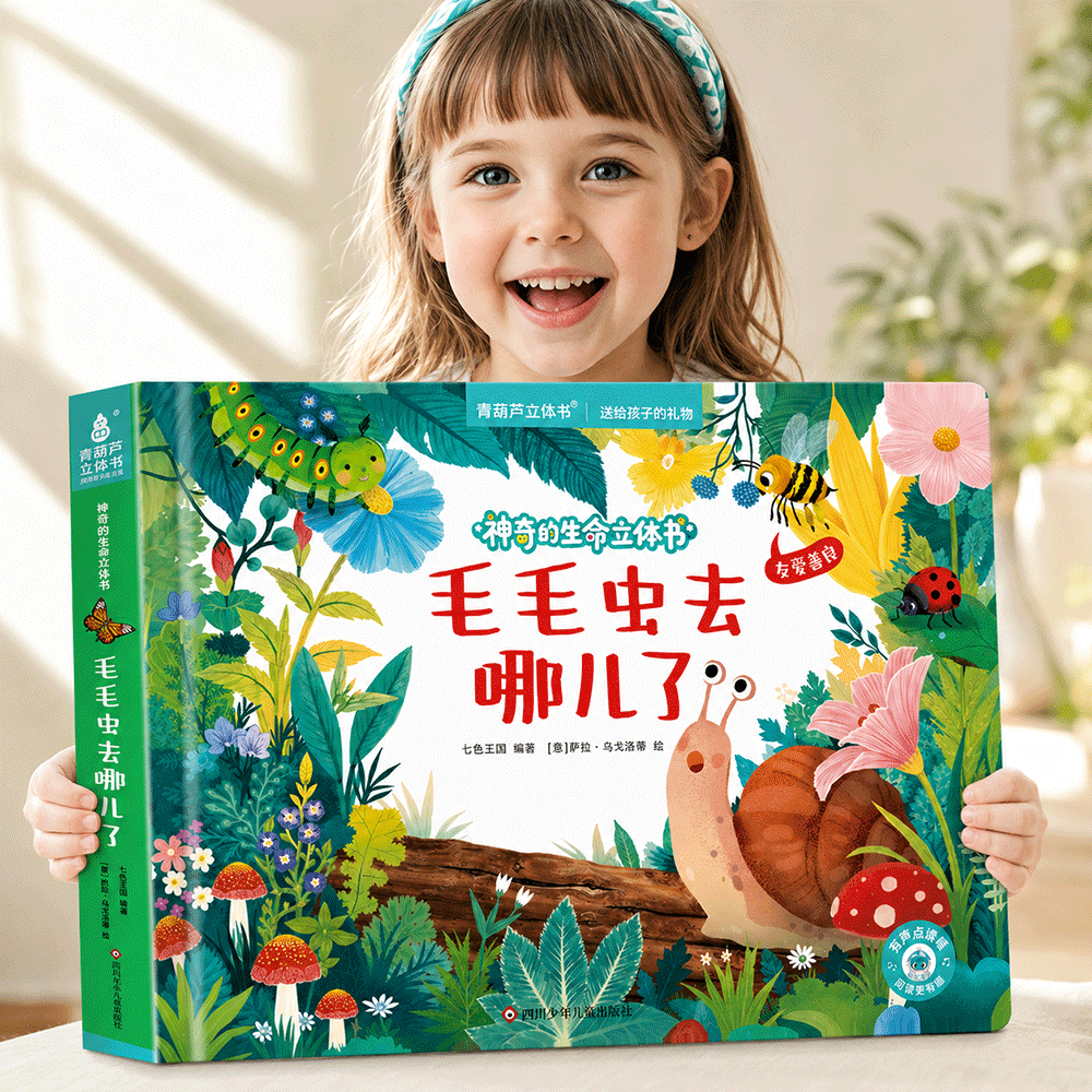 神奇的生命儿童3d立体书 毛毛虫绘本0-3到6岁幼儿园阅读图书睡前故事翻翻好品质培养早教生命认知启蒙洞洞触摸图画书科普百科全书
