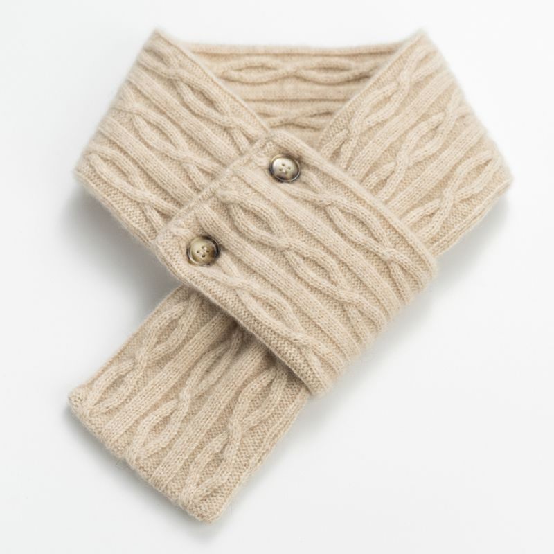 羊绒围巾男秋冬保暖护颈脖套女韩版针织穿孔短款加厚围脖时尚百搭