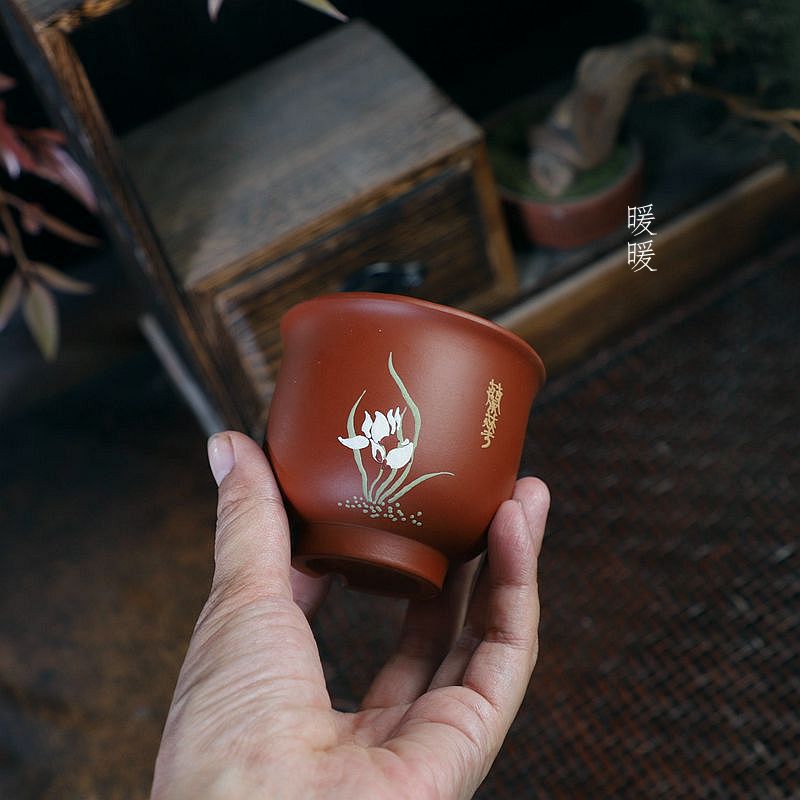 『高脚小杯盆』暖暖精选手工紫砂微盆微型盆景盆绿植控养泥绘朱泥