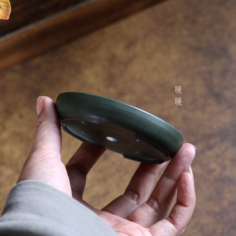 『椭圆浅盆』 暖暖精选精品手工紫砂微型盆绿植盆景室内掌中宝