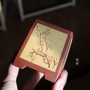 『粉黄收口四方/暗香浮动』李琳琳 全手工制作 微型花盆 一物一拍