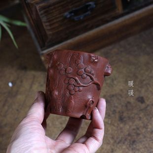 『松树小斜口』暖暖精选紫砂微型花盆多肉绿植盆景铁画轩复古中式