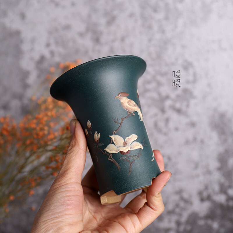 『粉浆小兰盆/一对装』陈志云全手工作品 收藏级别