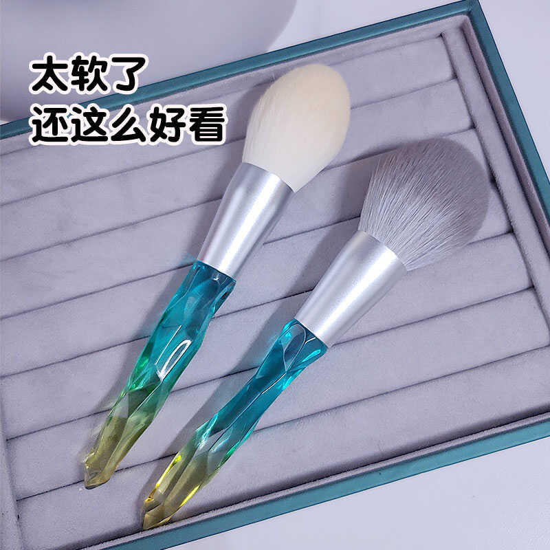 沧州制散粉刷绝美水晶镭射柄巨软散粉刷粉饼刷蜜粉刷专业美妆工具