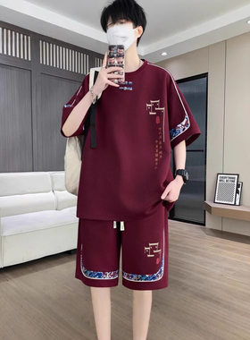 国潮短裤套装夏季民族风中国男装