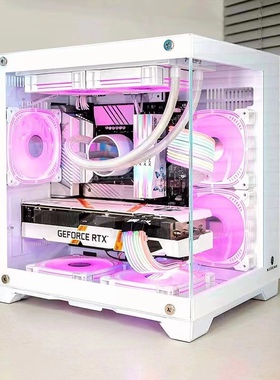 i5-12600K全白透RTX4060TI显卡水冷主直播游戏电竞纯色海景房主机