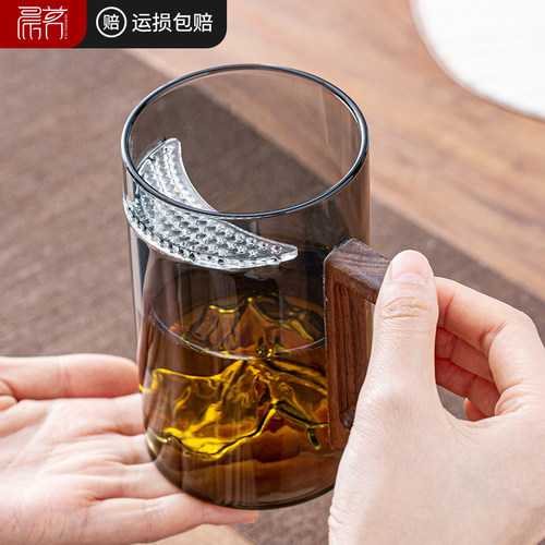 高鹏硅耐高温月牙杯晨茗玻璃茶杯