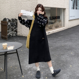 【新款】牛仔烂花拼接连帽卫衣裙2562-P135-K198，女装连衣裙，柏妮丝绮