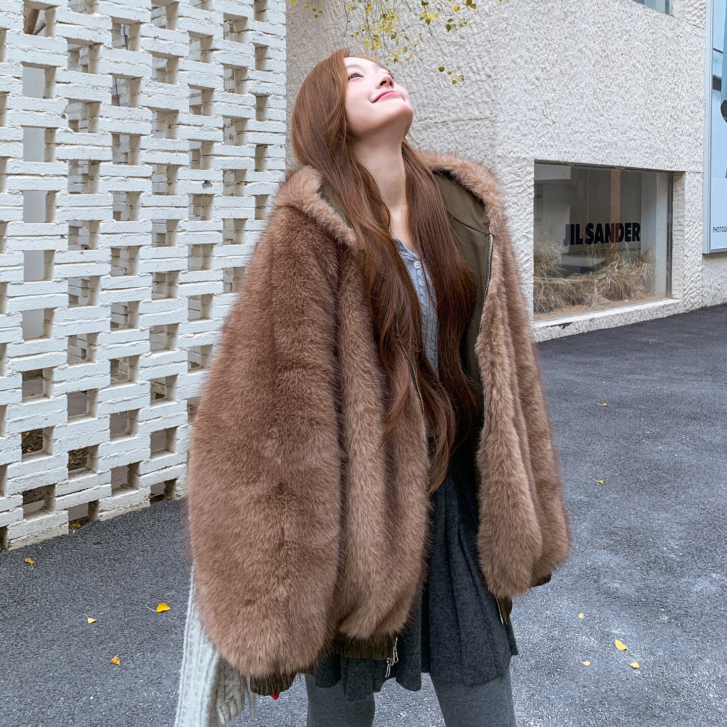 【新款】大毛领两面穿派克外套2576-P265-K398,女装派克服,柏妮丝绮