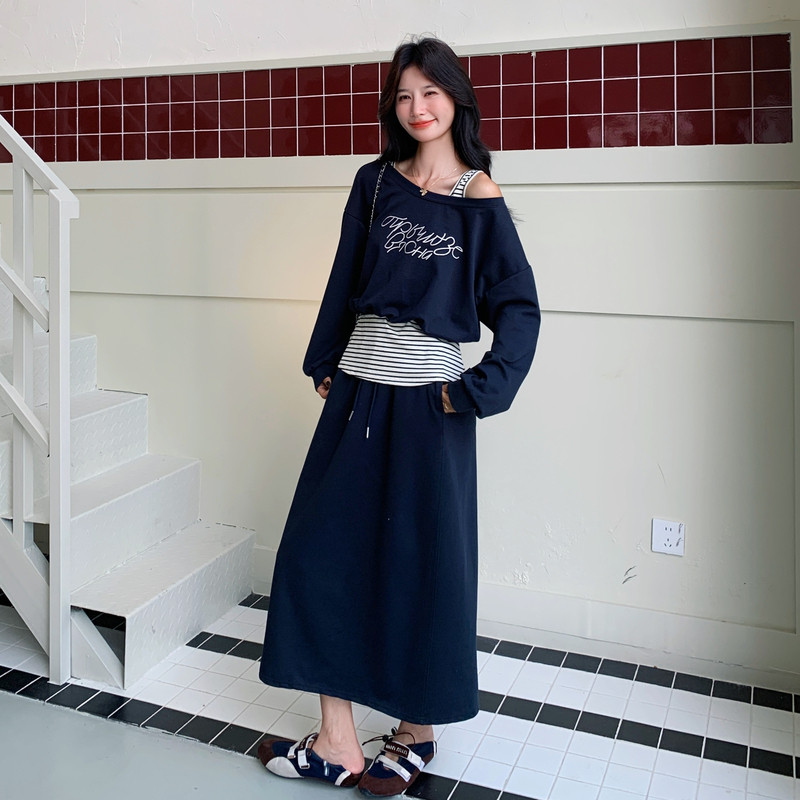 【现货】假两件卫衣套装裙2550-P155-K228,女装卫衣/绒衫,柏妮丝绮