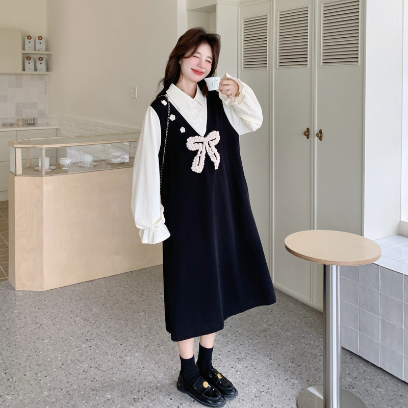 【现货】假两件衬衫连衣裙2601-P145-K238,女装连衣裙,柏妮丝绮