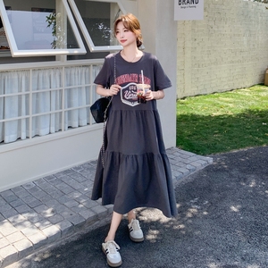 高级感蓝色条纹衬衫时尚套装女2025夏季新款韩版宽松连衣裙两件套图片