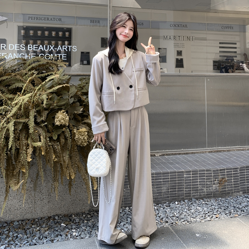 【现货】连帽西装套装两件套2555-P185-K268，女装西装，柏妮丝绮