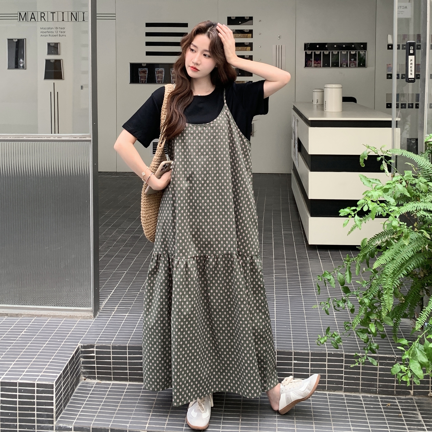 【现货】法式吊带连衣裙两件套2541-P145-K208，女装连衣裙，柏妮丝绮