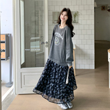 【新款】碎花拼接连衣裙2605-P145-K238，女装连衣裙，柏妮丝绮