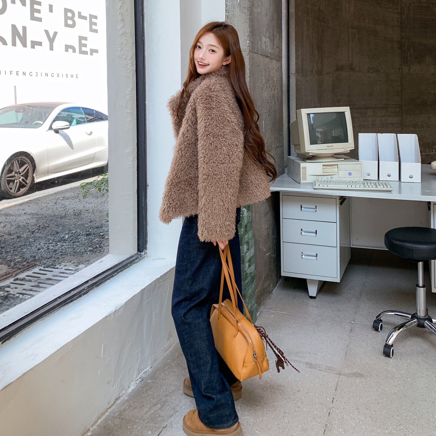 【新款】软糯糯皮毛一体外套2565-P185-K278,女装棉衣/棉服,柏妮丝绮