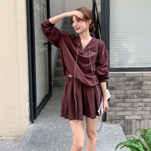【出货中】复古套头针织衫+半身裙+腰带 三件套 2557-P175-K258图片