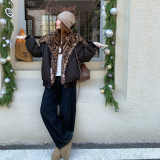 【出货中】复古两面穿豹纹派克外套2586-P265-K398，女装派克服，柏妮丝绮