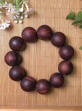 22mm+天然缅甸奇楠级沉水红油糖结小叶降真香药香佛珠手串