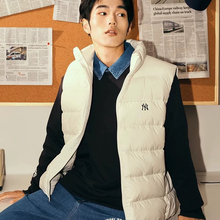 MLB男女羽绒马甲外套冬季新款运动服保暖棉羽背心3ADVB0336-50CRS