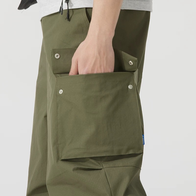 阿迪达斯三叶草男裤休闲长裤子25新款运动裤宽松绿色工装裤KA8013