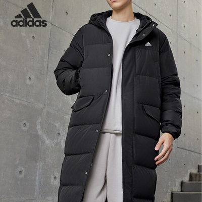 Adidas阿迪达斯冬季新款男长款保暖防风白色休闲外套羽绒服IV7558