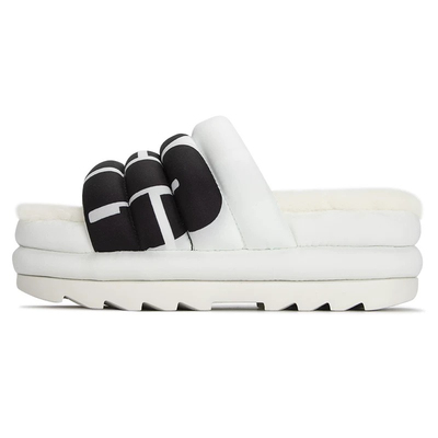 UGG面包半拖鞋冬季新款松糕厚底休闲拖鞋居家外穿女鞋1127067-WHT