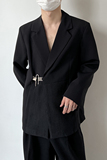1110-YU061-P140休闲拼接设计感西装高级感黑色韩风西服外套，男装西服套装，星座1110