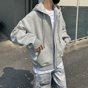 1110-YU081-P170 卫衣运动连帽开衫韩风男女休闲拉链纯色外套图片