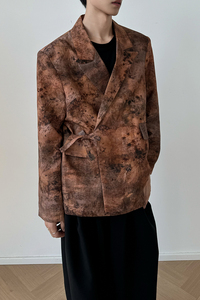 1110-X266-P210 秋季韩风个性扎染西装休闲宽松西服外套图片