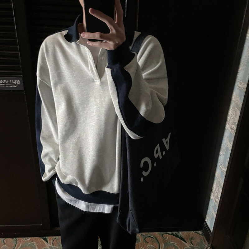 1110-HX020-P95 拼接设计款卫衣 宽松休闲套头上衣图片