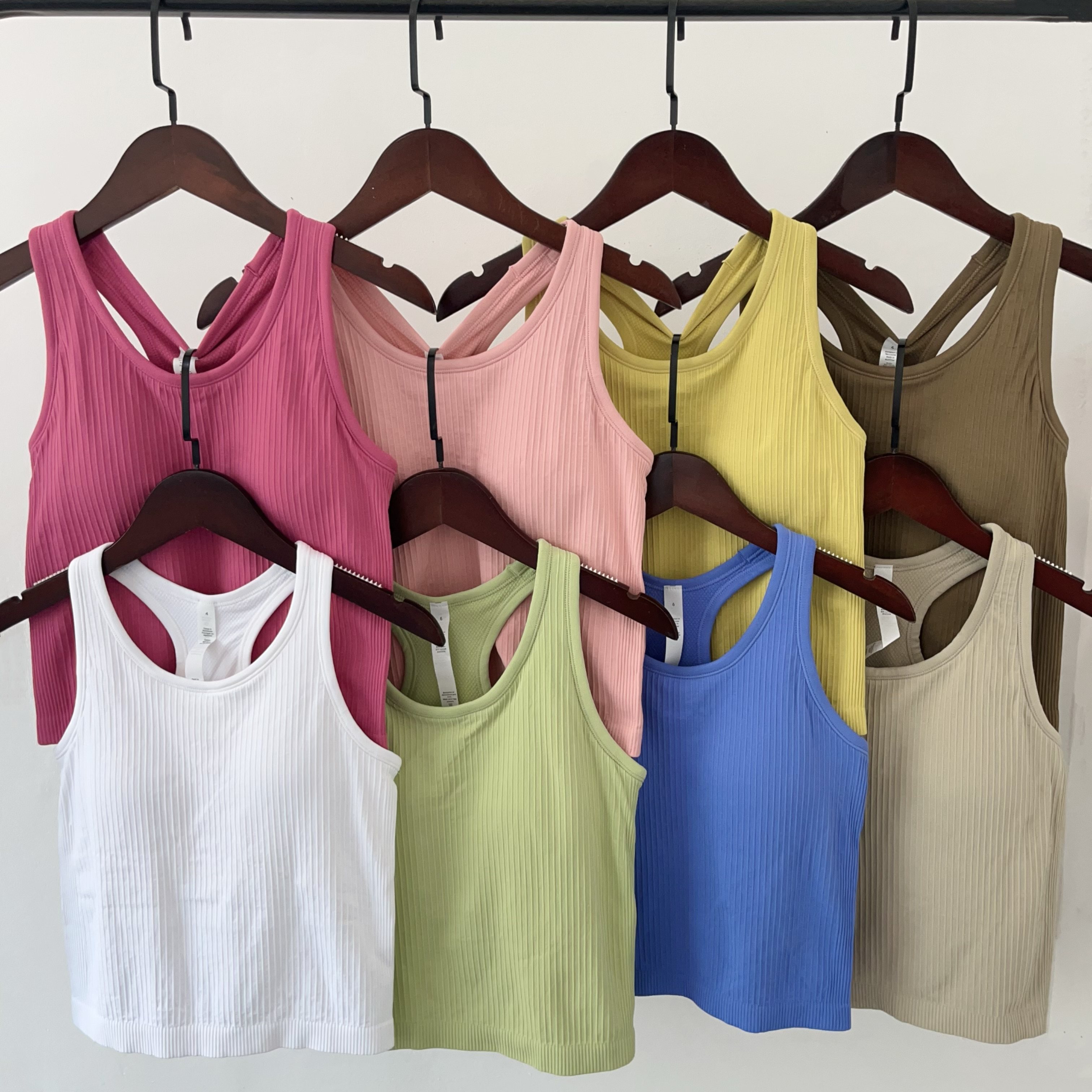 带胸垫螺纹无袖工字背心修身显瘦中长款健身瑜伽内衣高弹运动文胸,运动/瑜伽/健身/球迷用品,瑜伽内衣,淘宝优惠券,粉丝福利购,淘宝优惠卷