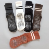 专业瑜伽袜中筒普拉提健身防滑女袜运动室内秋冬专用毛圈棉袜子