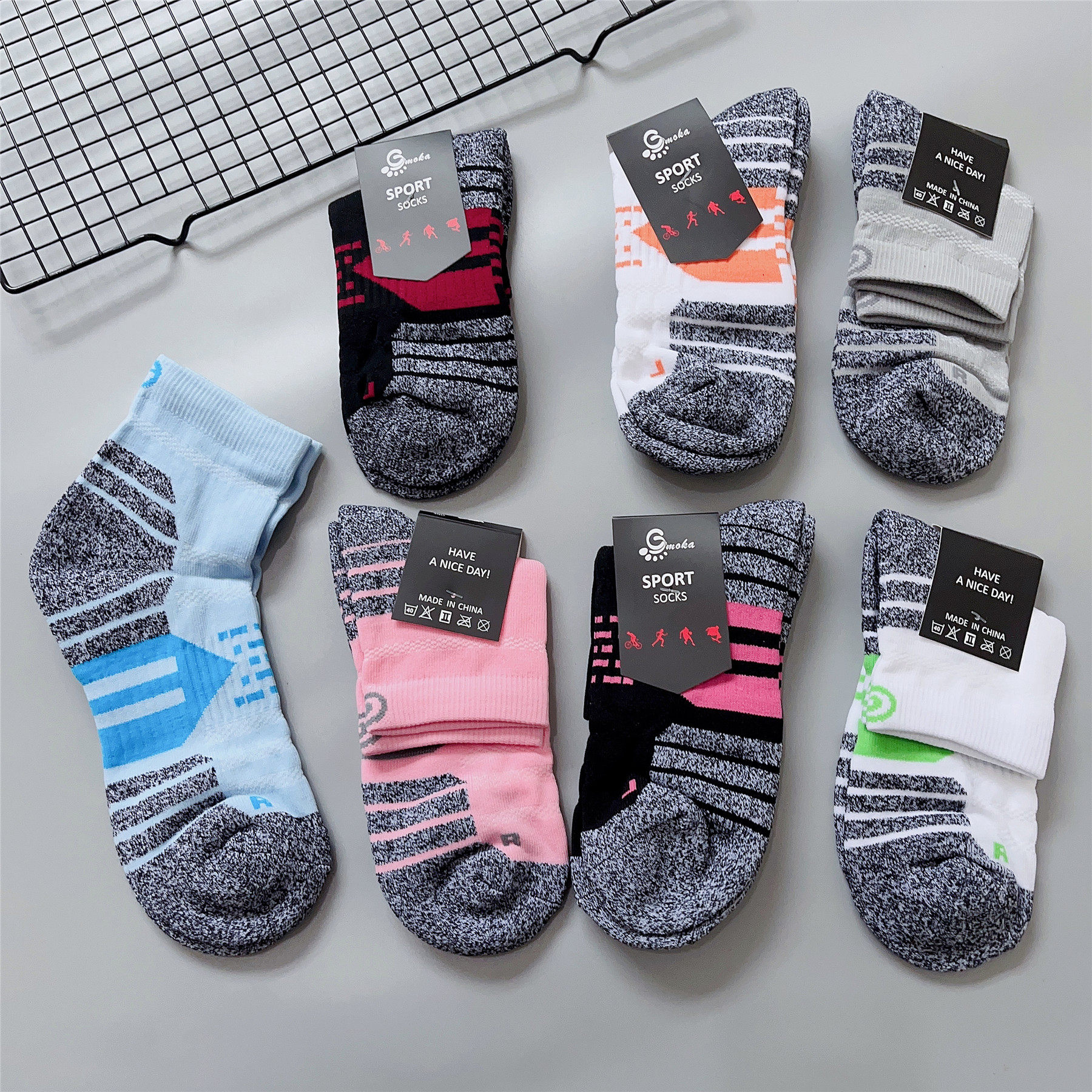 专业毛巾底护脚运动袜成人秋冬加厚纯棉健身跳操瑜伽袜子女中筒袜