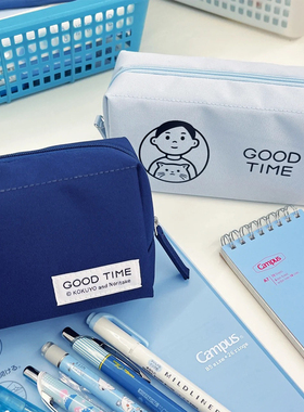 日本kokuyo国誉Noritake联名HACO笔袋猫与少年可立式收纳包简约日系多功能笔盒大容量学生用高颜值铅笔盒