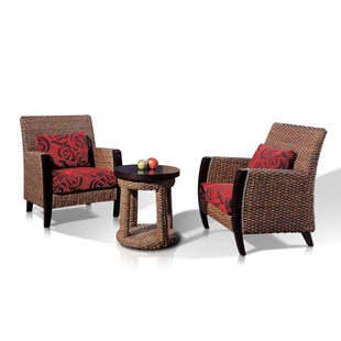 编织大师藤家具藤编家具客厅藤椅三件套阳台真藤椅茶几组合沙发椅