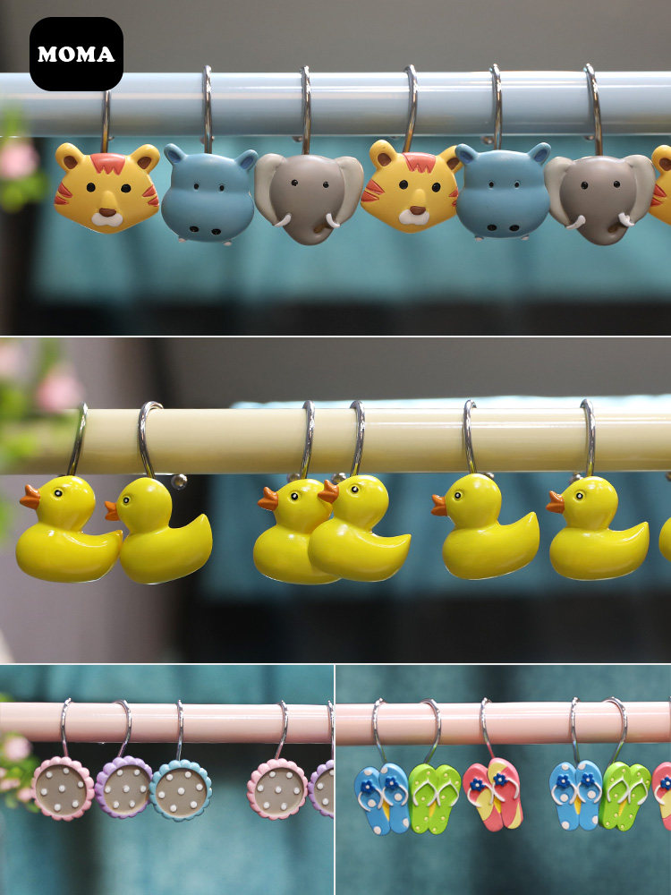 妈咪树脂挂钩浴帘挂钩浴帘环浴帘配件婴儿和儿童挂钩小黄鸭动物园,家庭/个人清洁工具,浴帘配件,淘宝优惠券,粉丝福利购,淘宝优惠卷