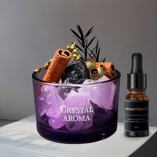 无火扩香水晶石容器少女心香薰精油香氛小夜灯创意玻璃罐干花摆件