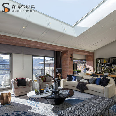 客厅沙发大平层会所客厅沙发